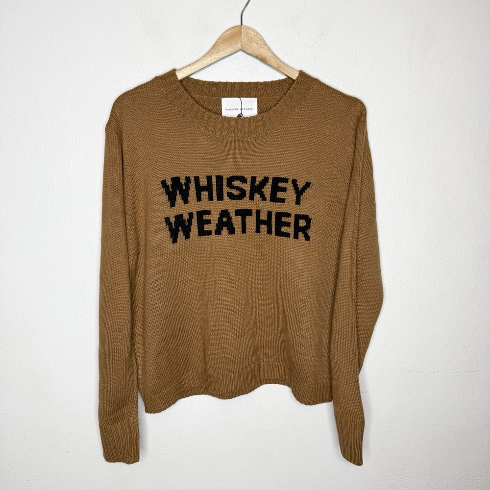 New Panache Apparel Whiskey Weather Brown Sweater Fall Cozy Women's Medium
